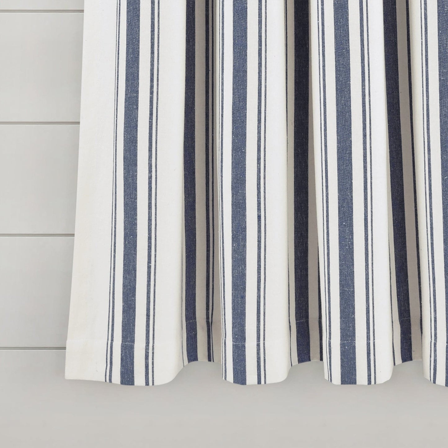 Farmhouse Stripe Yarn Dyed Recycled Cotton Window Curtain Panel Set