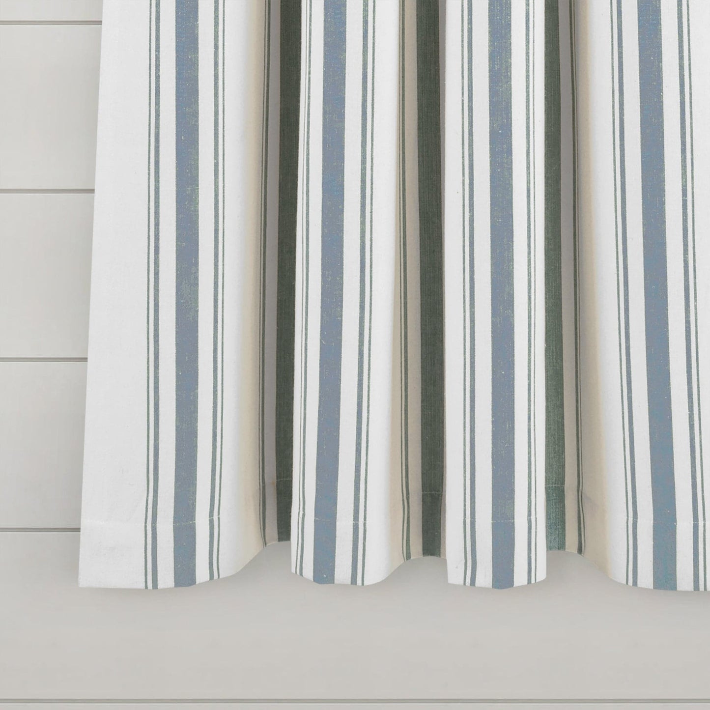 Farmhouse Stripe Yarn Dyed Recycled Cotton Window Curtain Panel Set