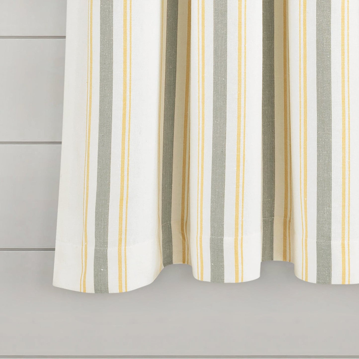 Farmhouse Stripe Yarn Dyed Recycled Cotton Window Curtain Panel Set