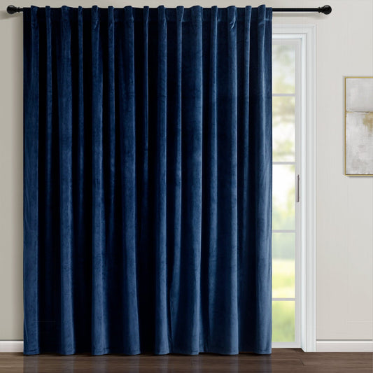 Prima Velvet Solid Ultra Wide Light Filtering Window Curtain Panel