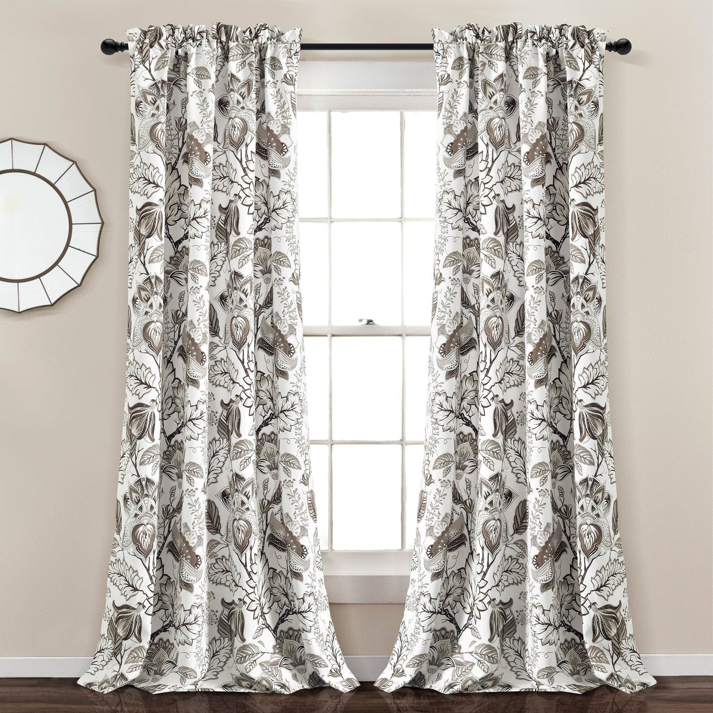 Cynthia Jacobean Light Filtering Window Curtain Set