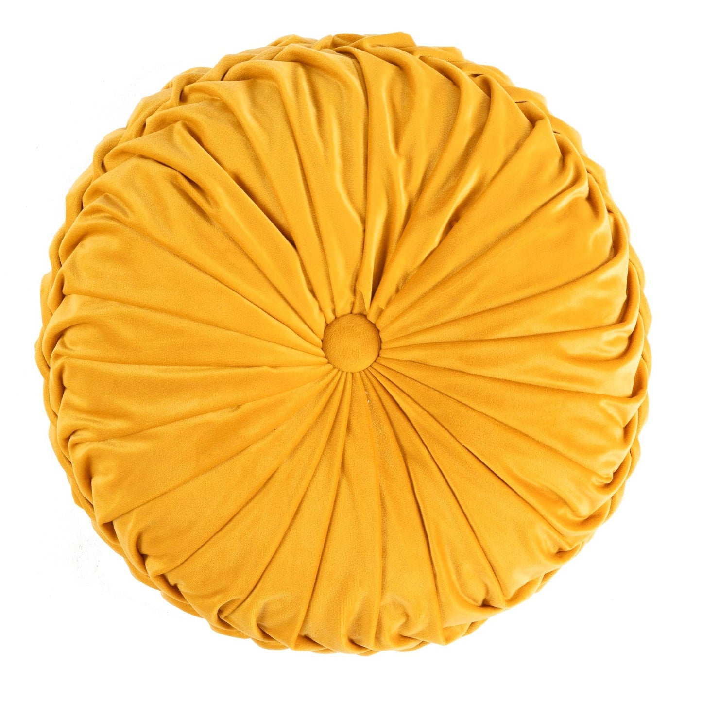 Round Pleated Soft Velvet Throw Pillow