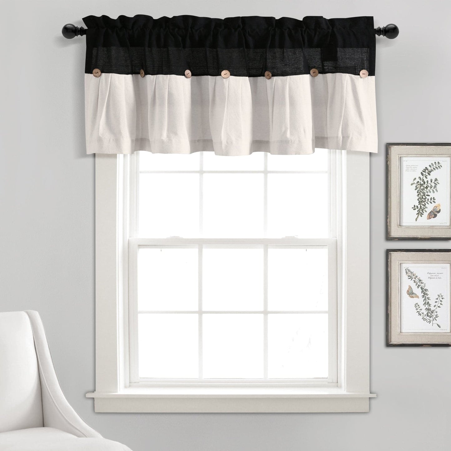 Linen Button Valance