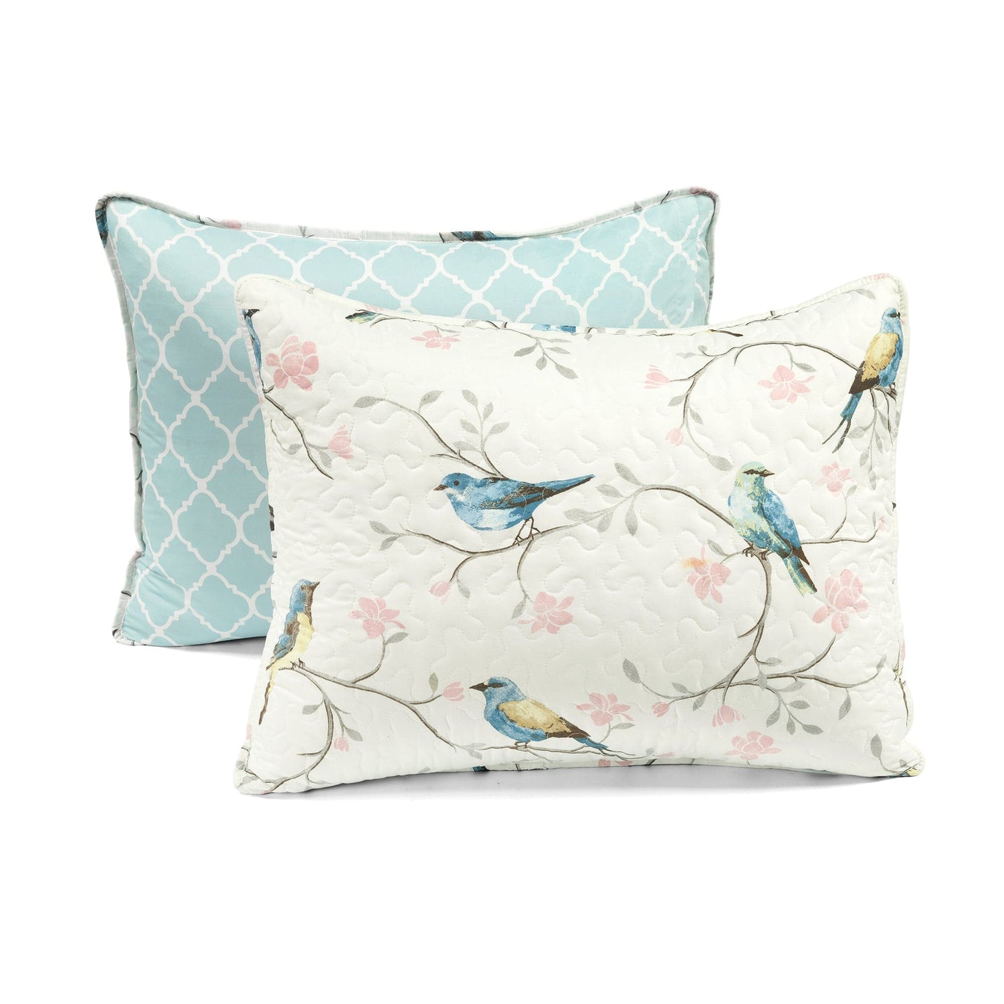 Botanical Bird & Flower Quilt 3 Piece Set