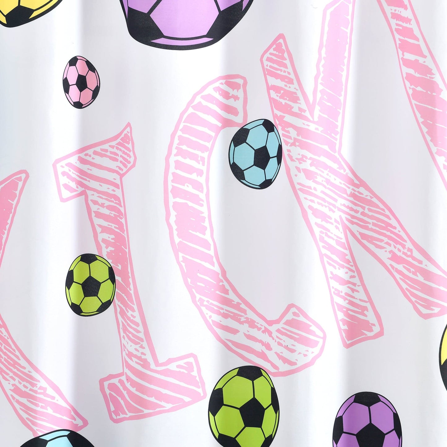 Girls Soccer Kick Shower Curtain