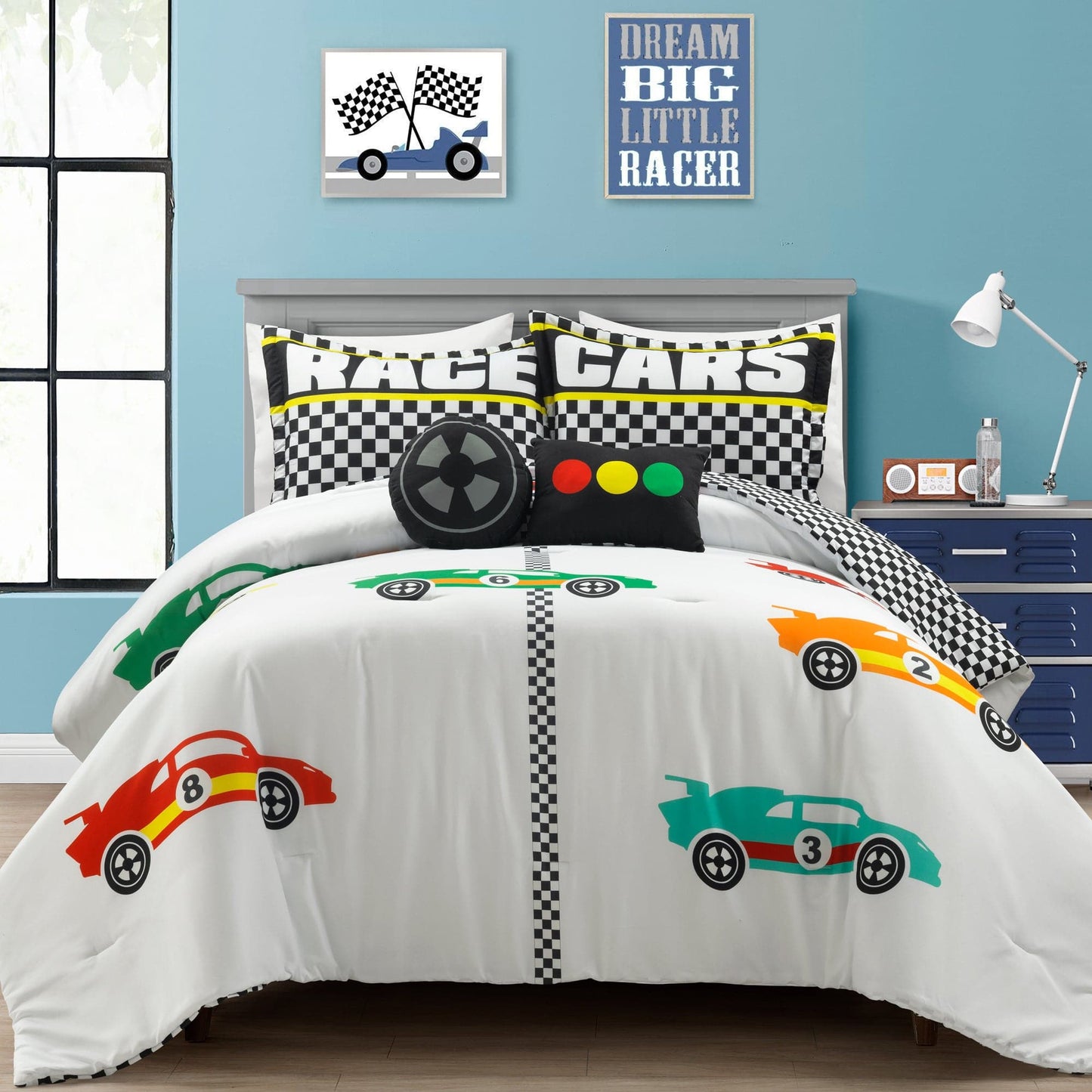 Racing Cars Reversible Comforter Set