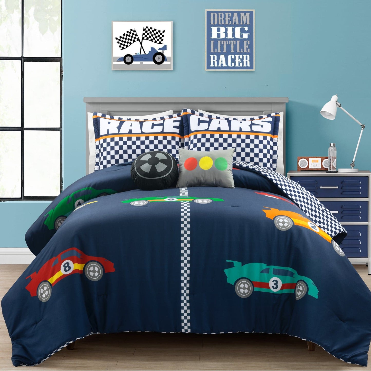 Racing Cars Reversible Comforter Set