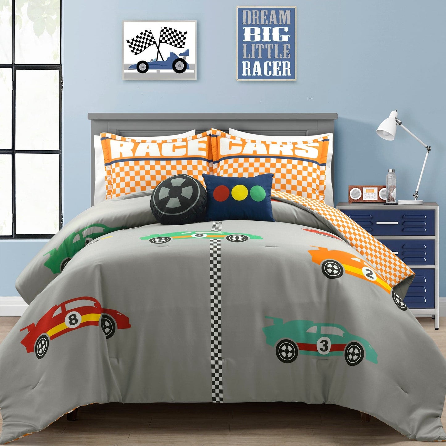 Racing Cars Reversible Comforter Set