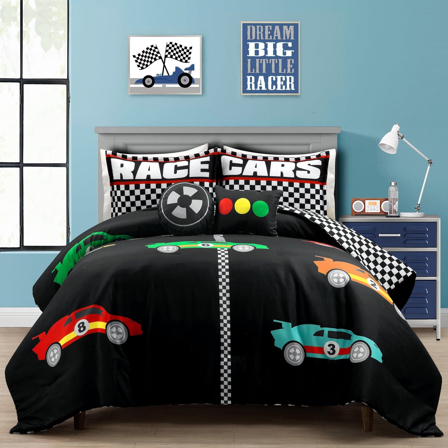 Racing Cars Reversible Comforter Set