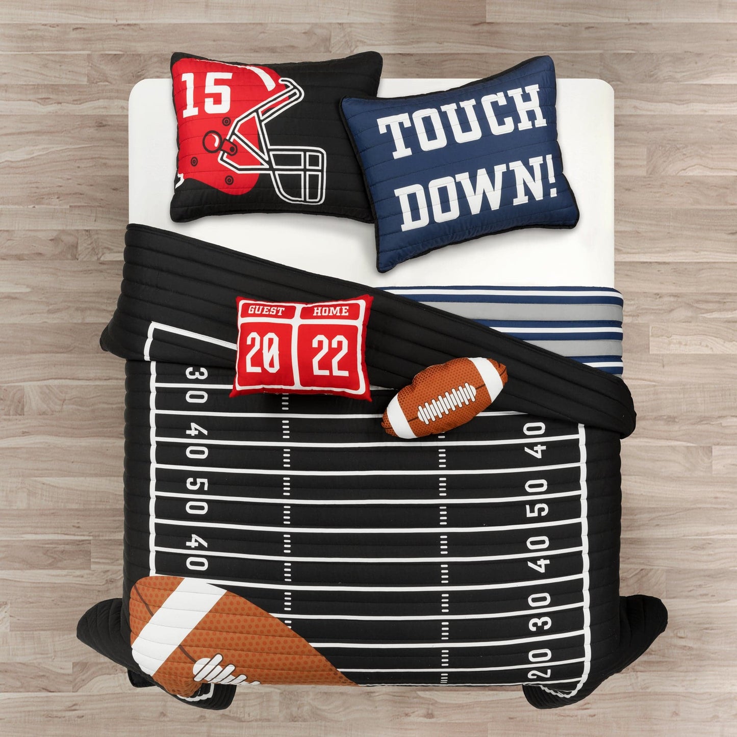 American Football Reversible Quilt Set