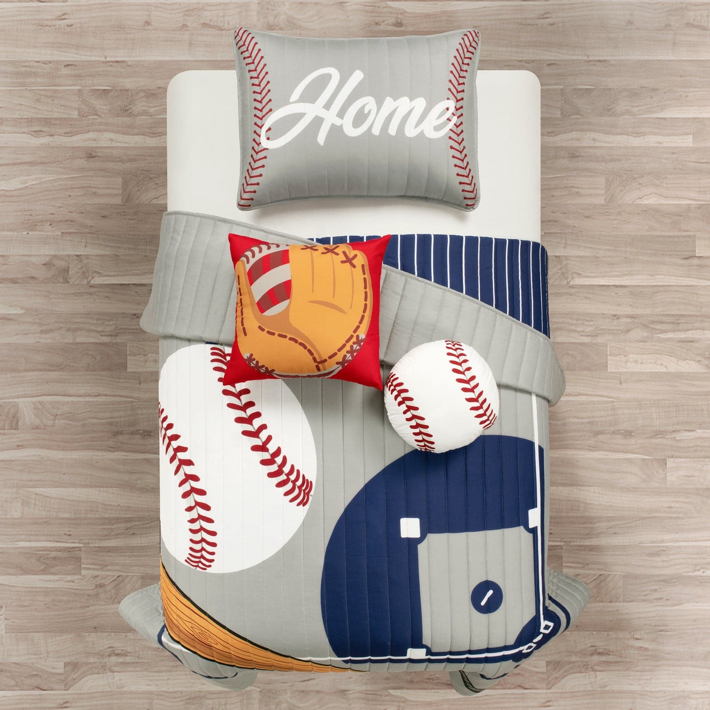 Baseball Game Reversible Quilt Set