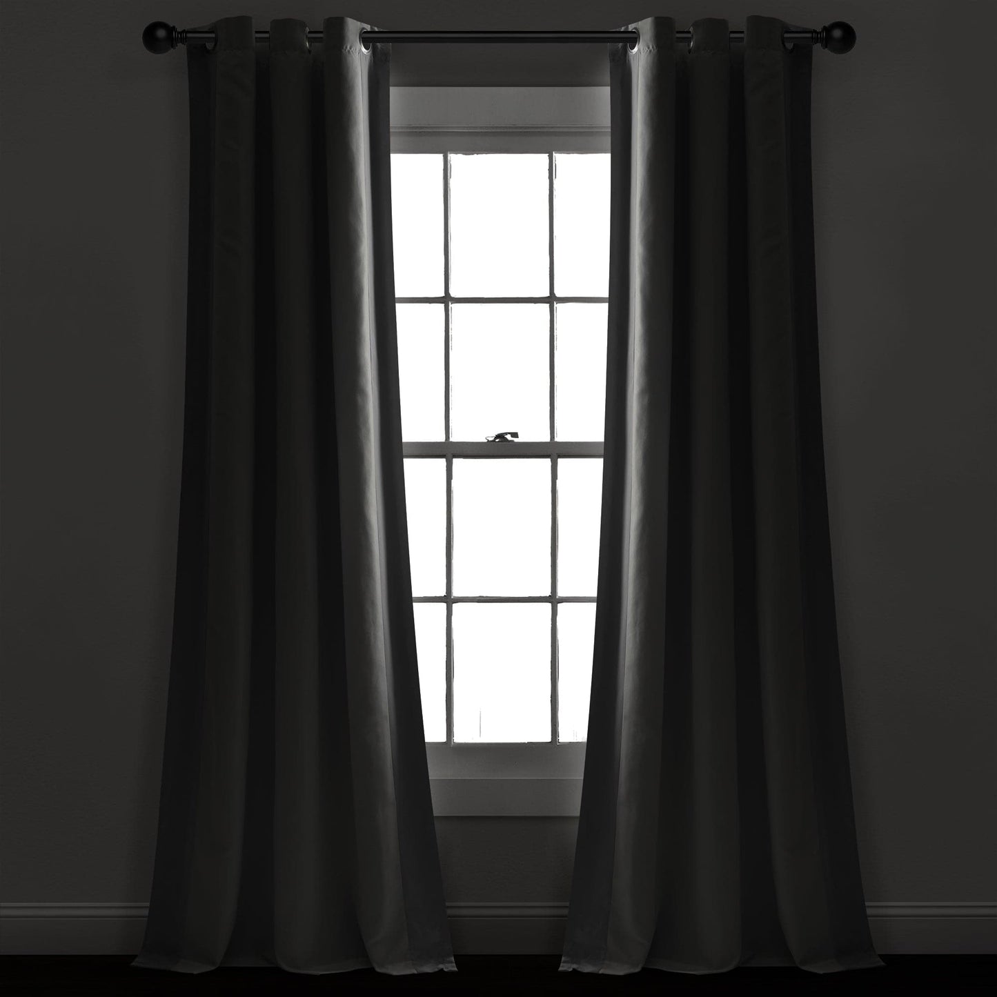 Block Border Blackout Window Curtain Panel