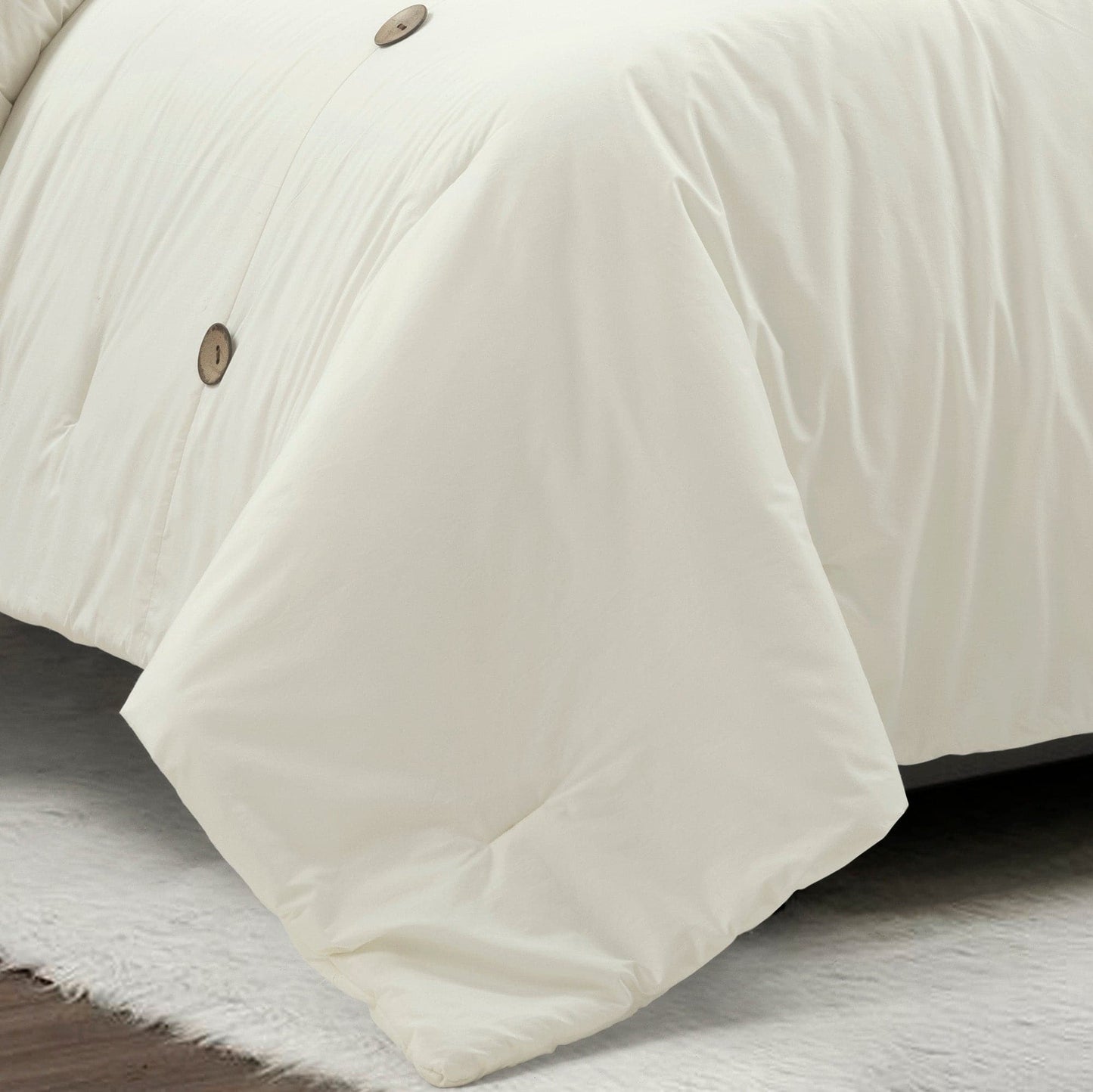 Linen Button Comforter 5 Piece Set