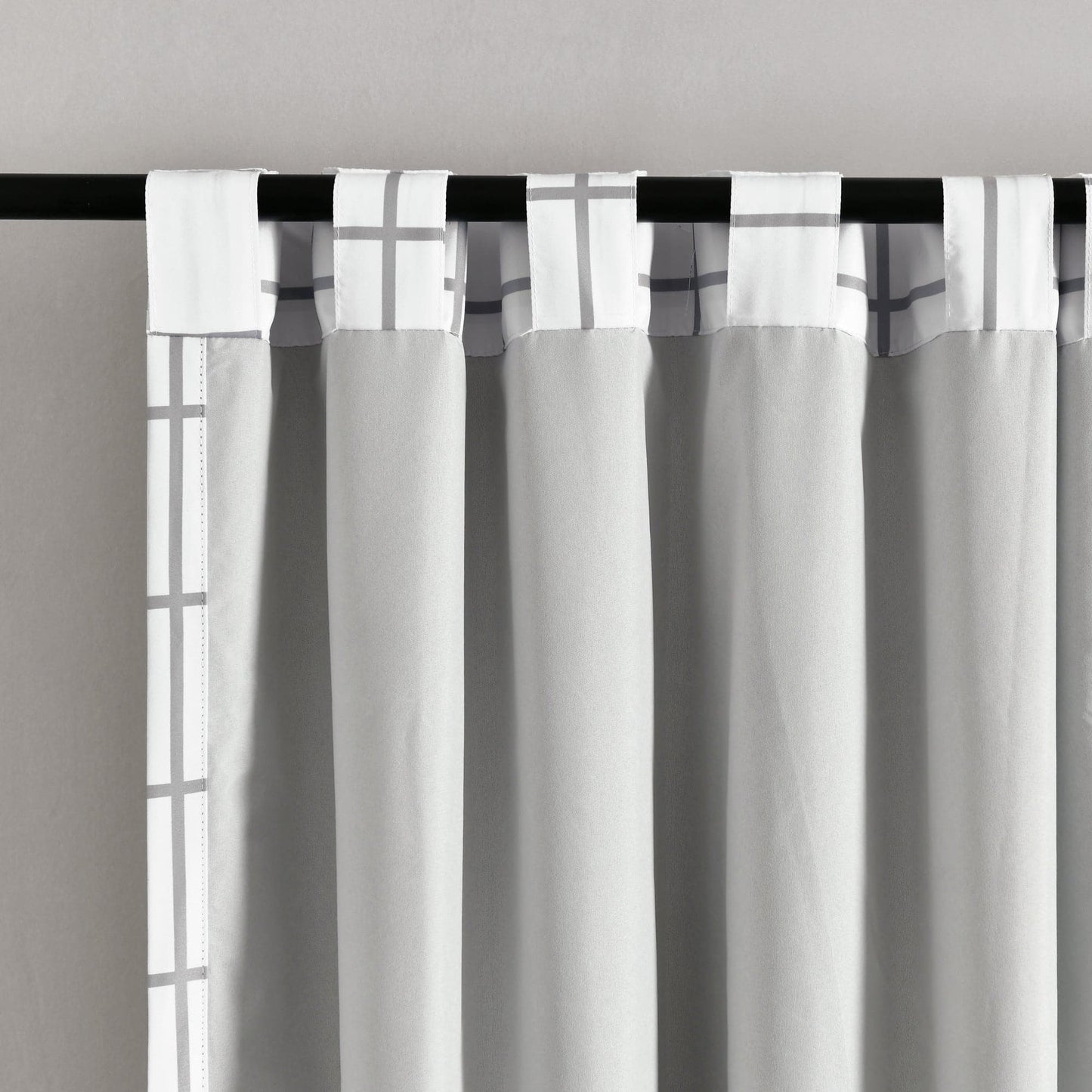 Urban Square Grid Blackout Window Curtain Panel Set