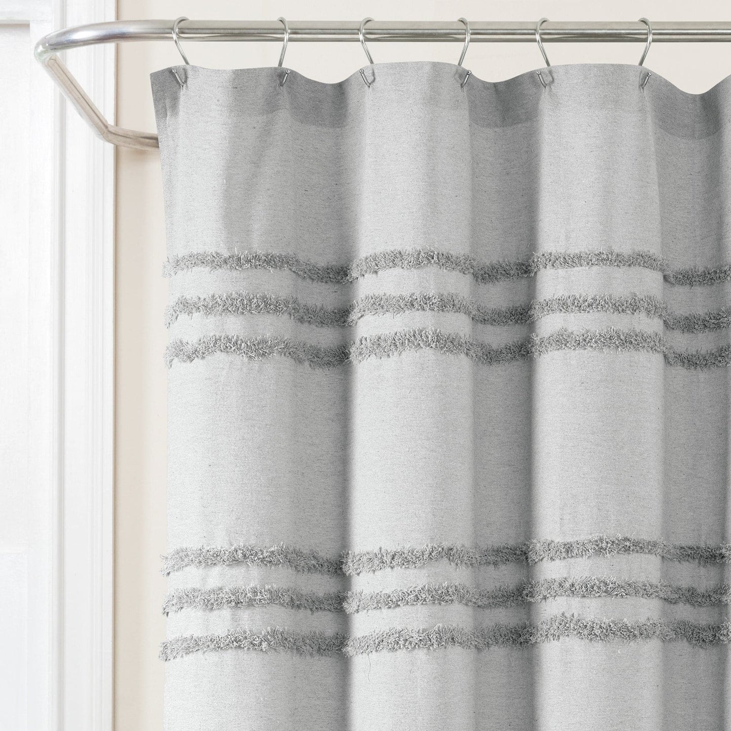 Boho Kendra Tufted Yarn Dyed Recycled Cotton Shower Curtain