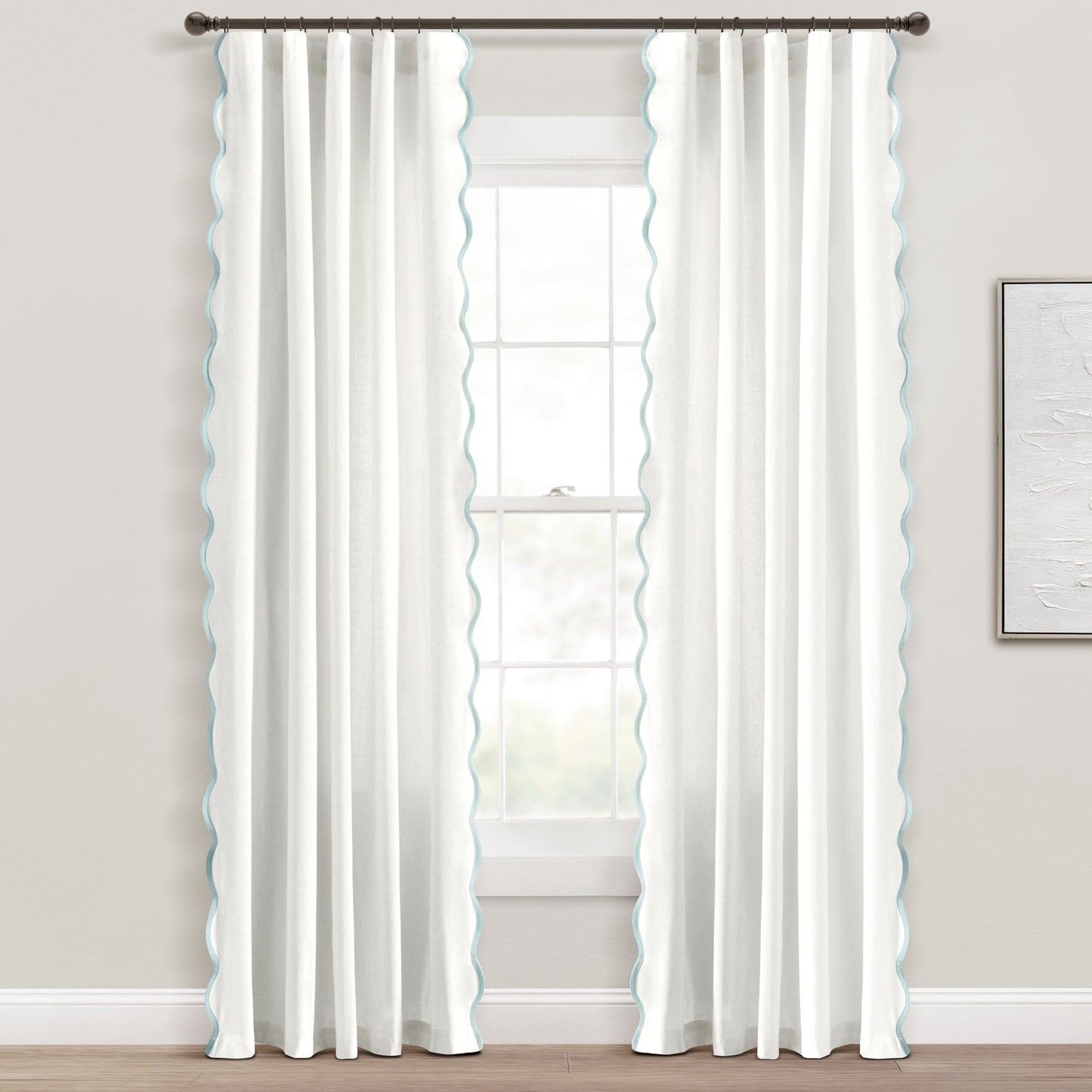 Coastal Chic Scalloped Edge Window Curtain Panel Set