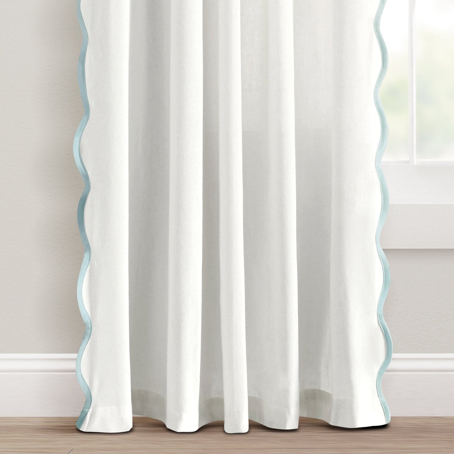 Coastal Chic Scalloped Edge Window Curtain Panel Set