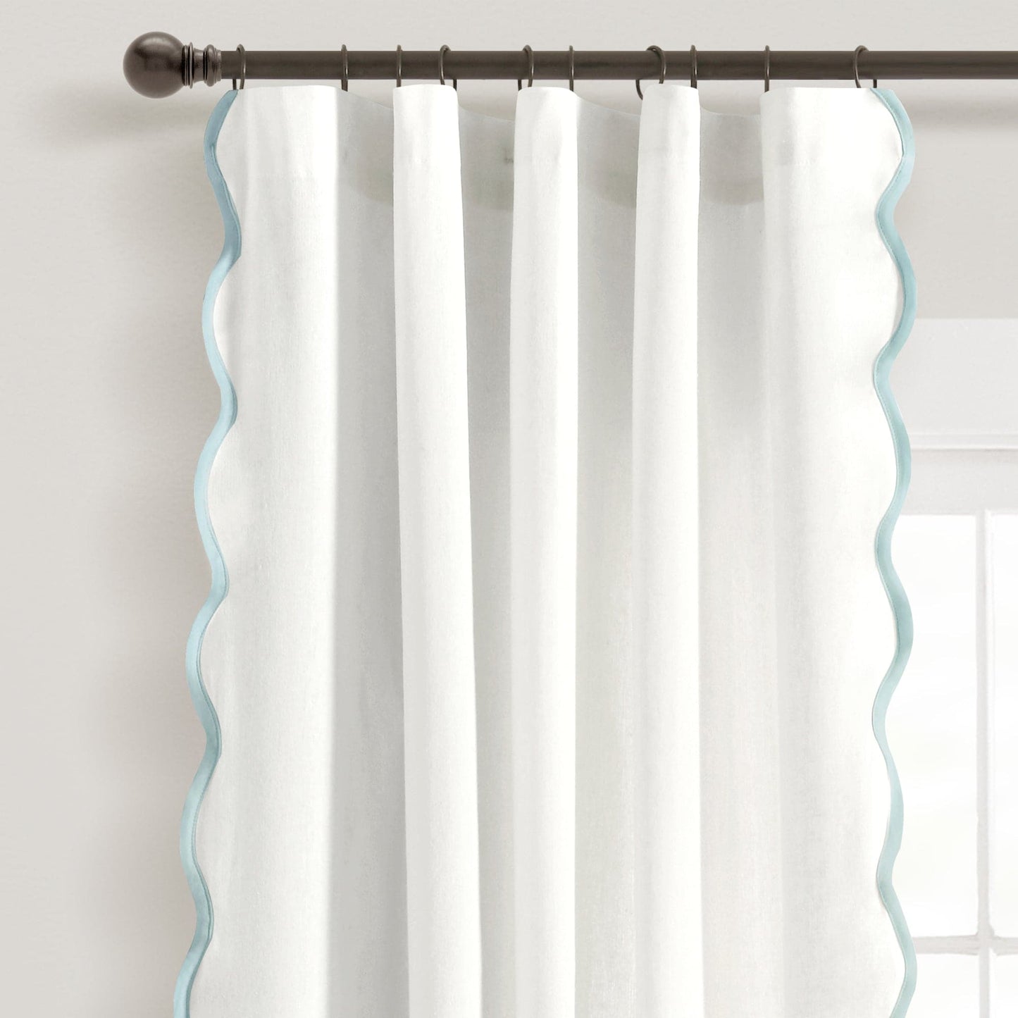 Coastal Chic Scalloped Edge Window Curtain Panel Set