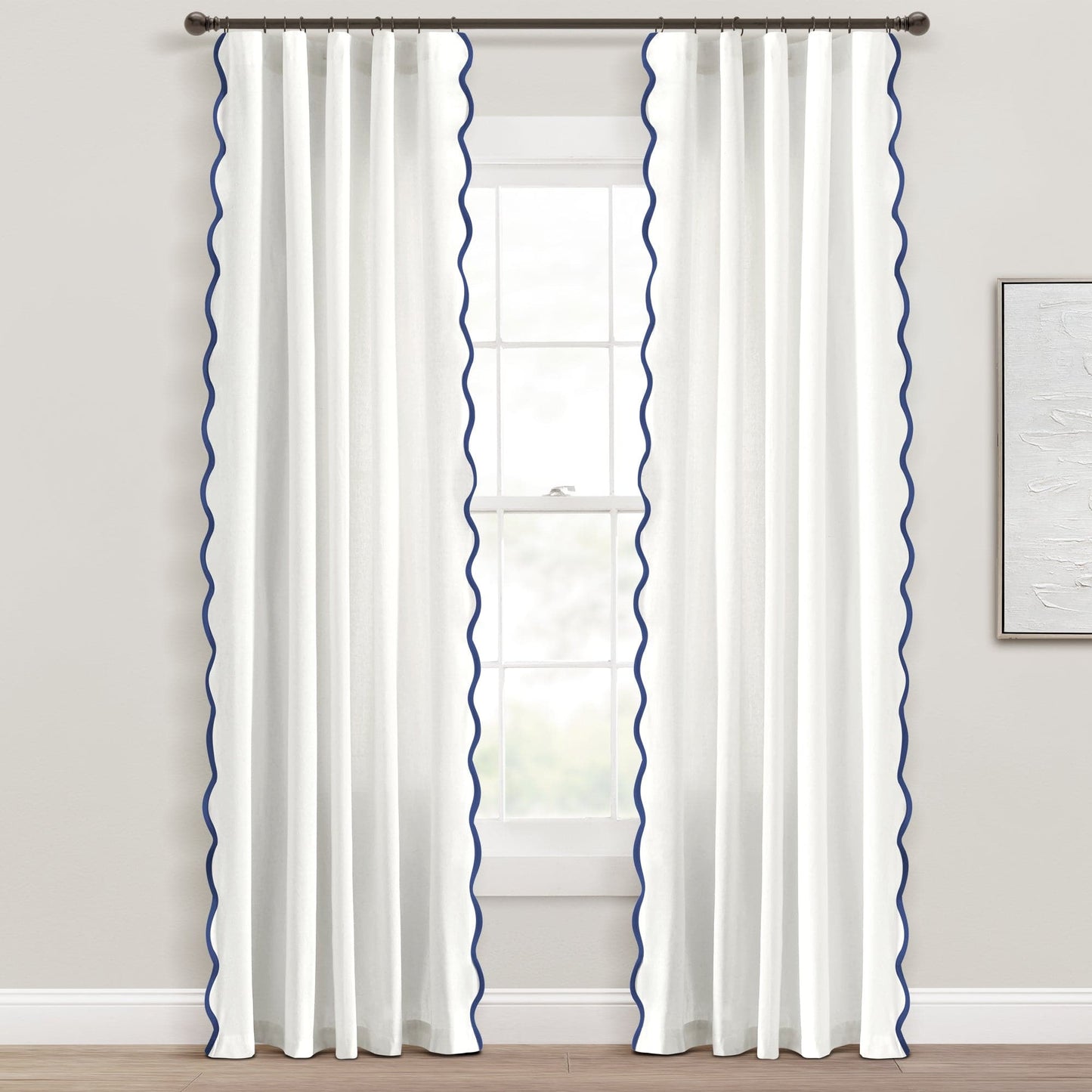 Coastal Chic Scalloped Edge Window Curtain Panel Set