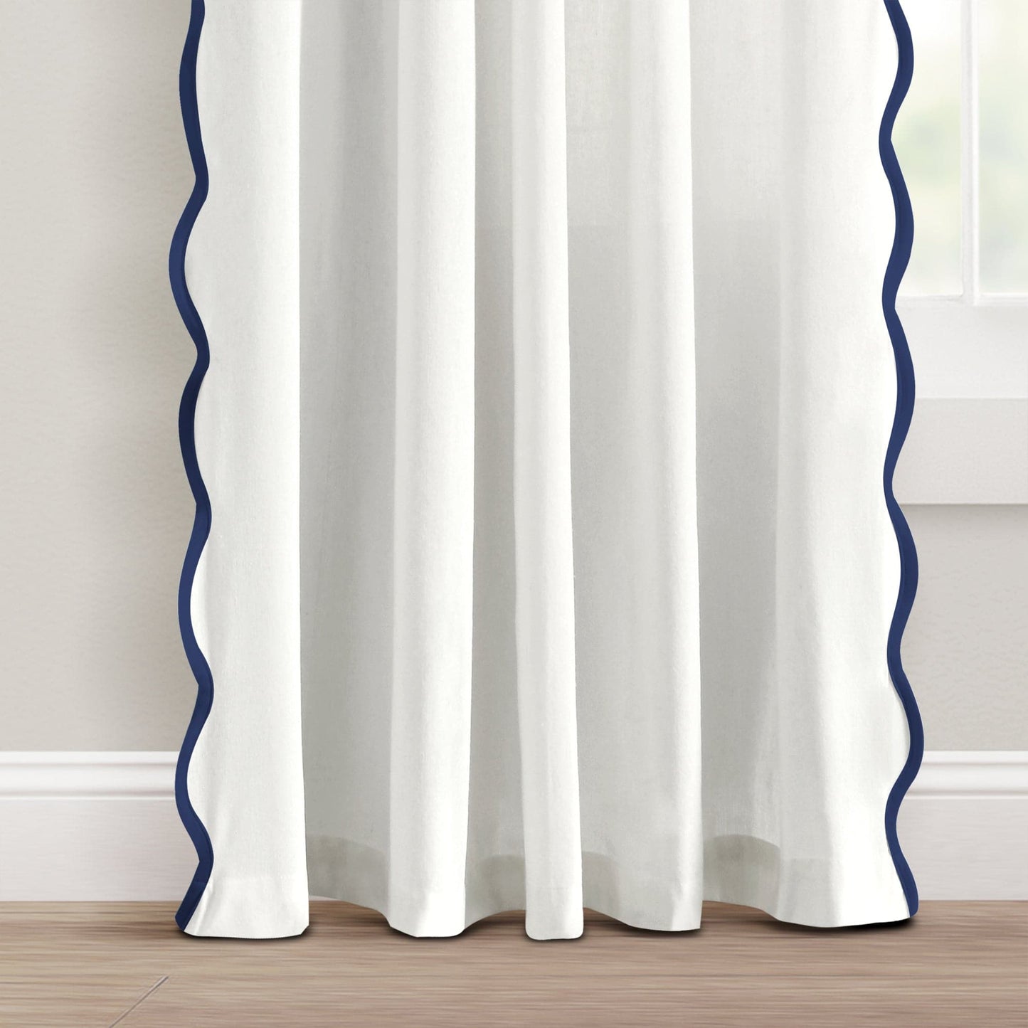 Coastal Chic Scalloped Edge Window Curtain Panel Set