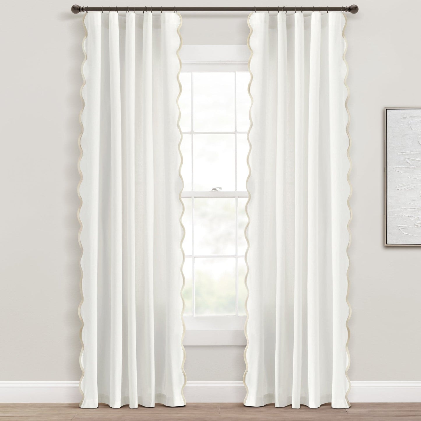 Coastal Chic Scalloped Edge Window Curtain Panel Set