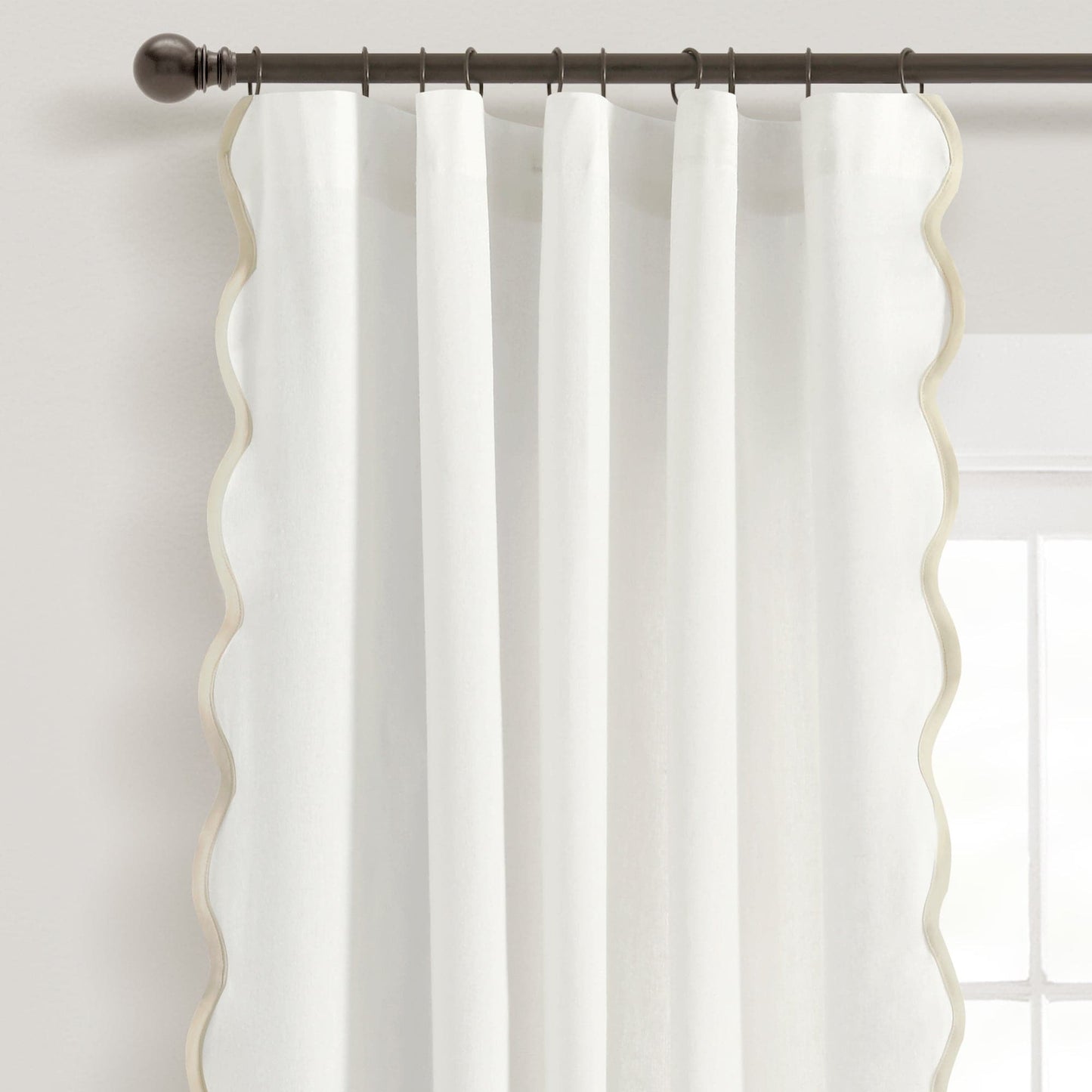 Coastal Chic Scalloped Edge Window Curtain Panel Set