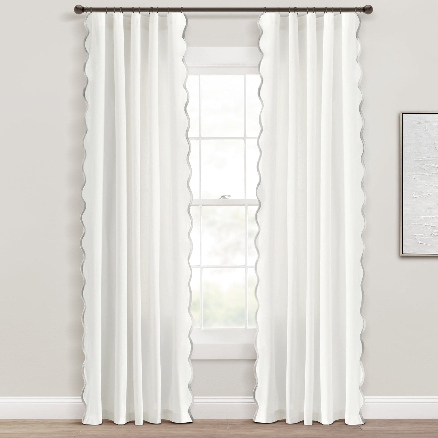 Coastal Chic Scalloped Edge Window Curtain Panel Set