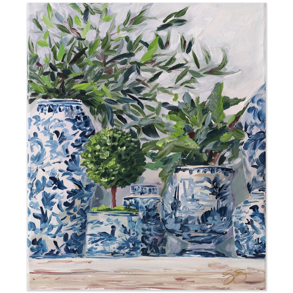 Green and Blue and White, a fine art print on paper