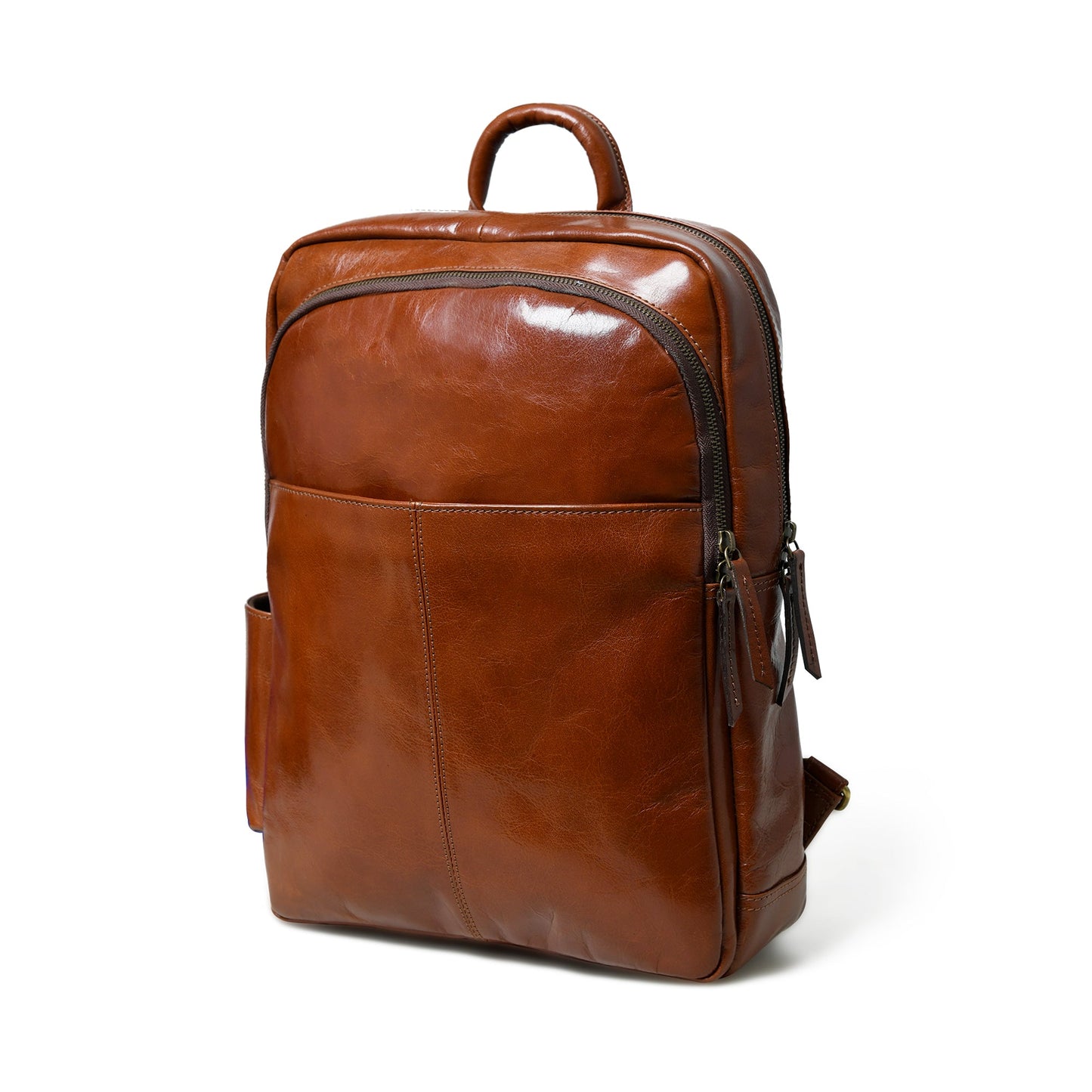 Luxury Italian Leather Backpack, Tan