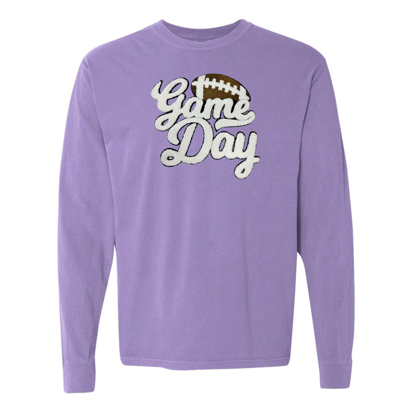 Football 'Game Day' Letter Patch Long Sleeve T-Shirt