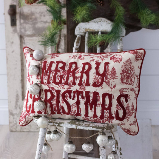 Audrey's - Pillow - Red Christmas Toile (PC)