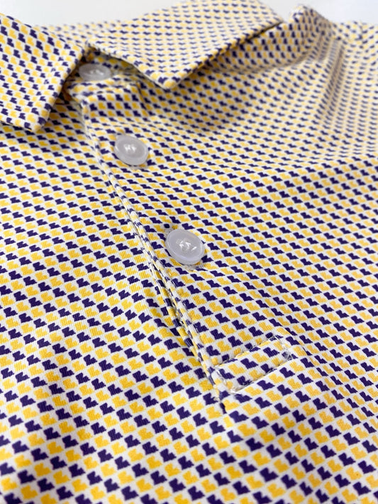 Louisiana State Micro Print Polo – Boys Performance Shirt