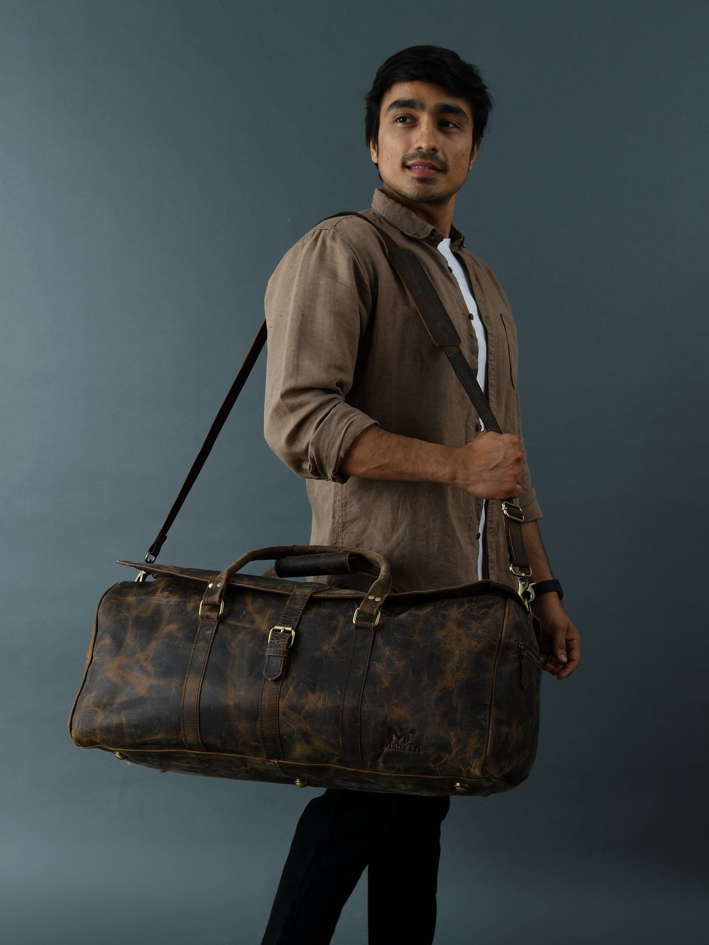 The Bolton Flap Duffel- Dark Brown