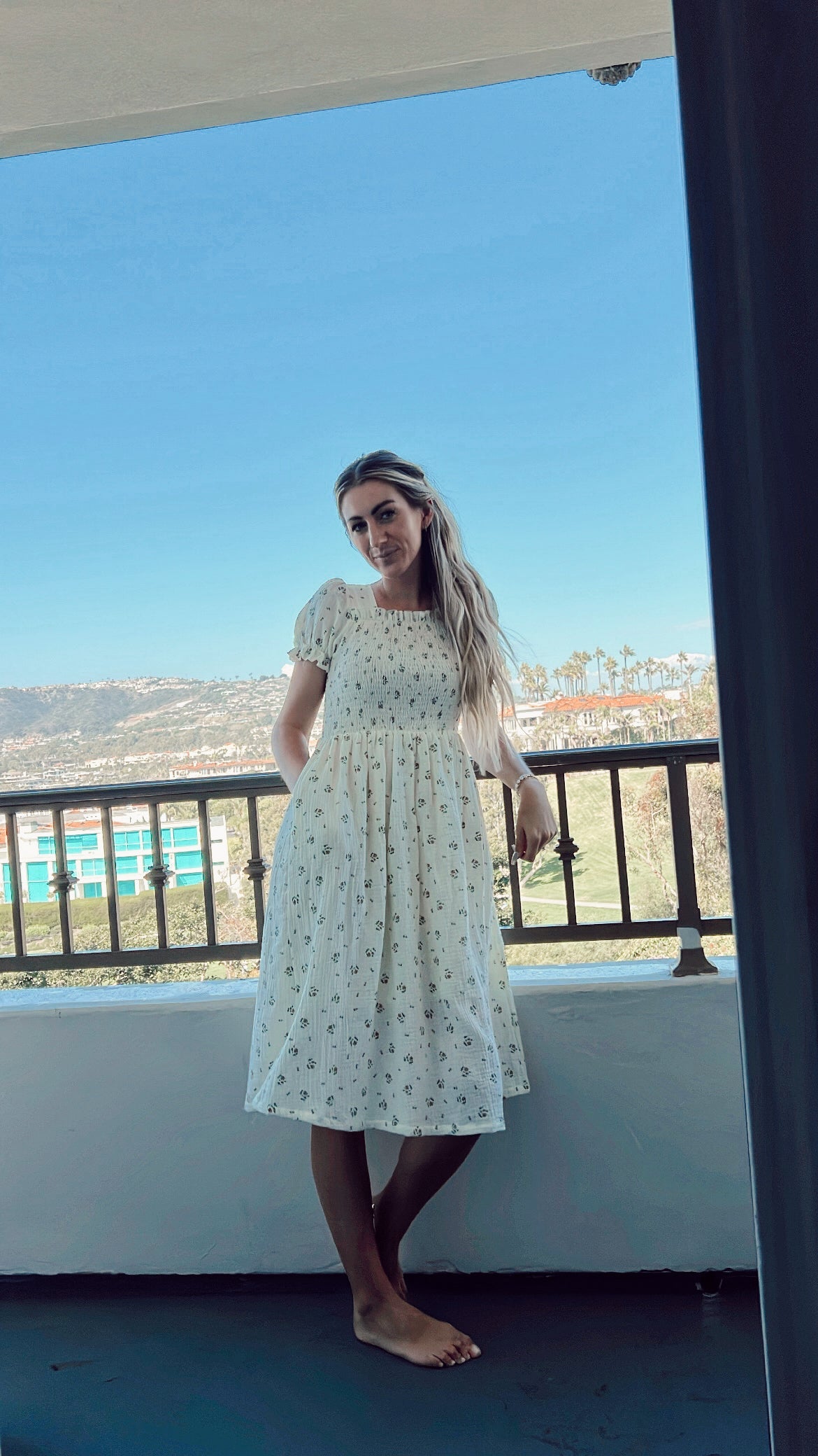 Garden Days | Ivory Floral Muslin Dress