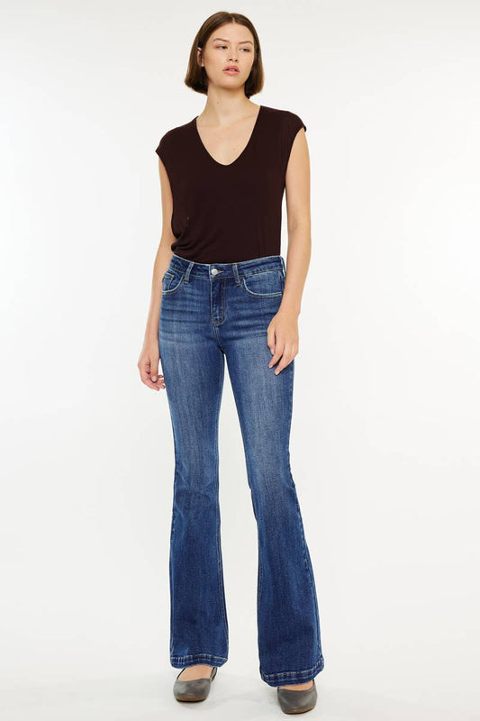 Kan Can USA - PETITE OPEN PACK  MID RISE FLARE JEANS-KC20041M-PT