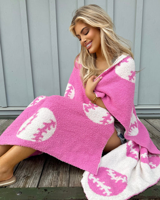 Baseball/Softball Hot Pink Cozy Plush Blanket