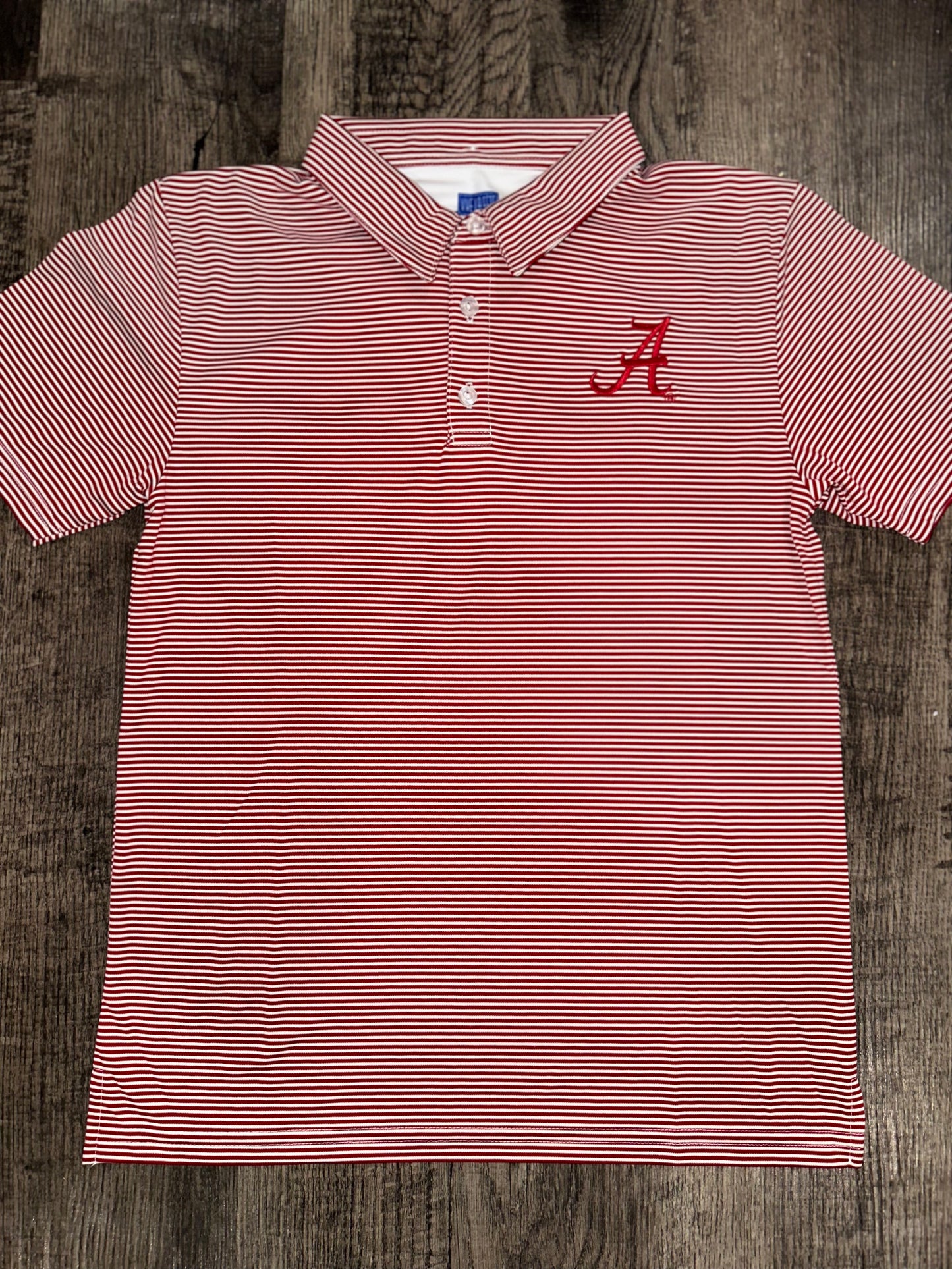 Striped Alabama Crimson A Polo