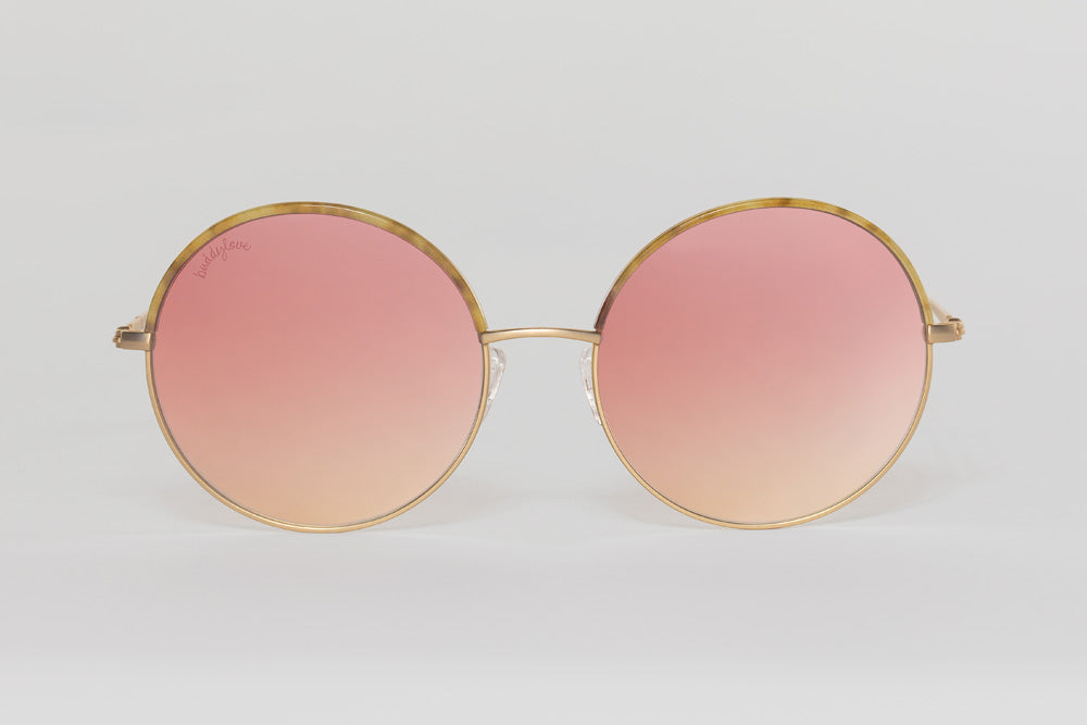Farrah Round Metal Sunglasses - Pink