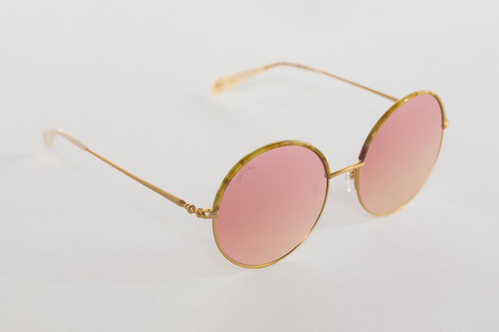 Farrah Round Metal Sunglasses - Pink