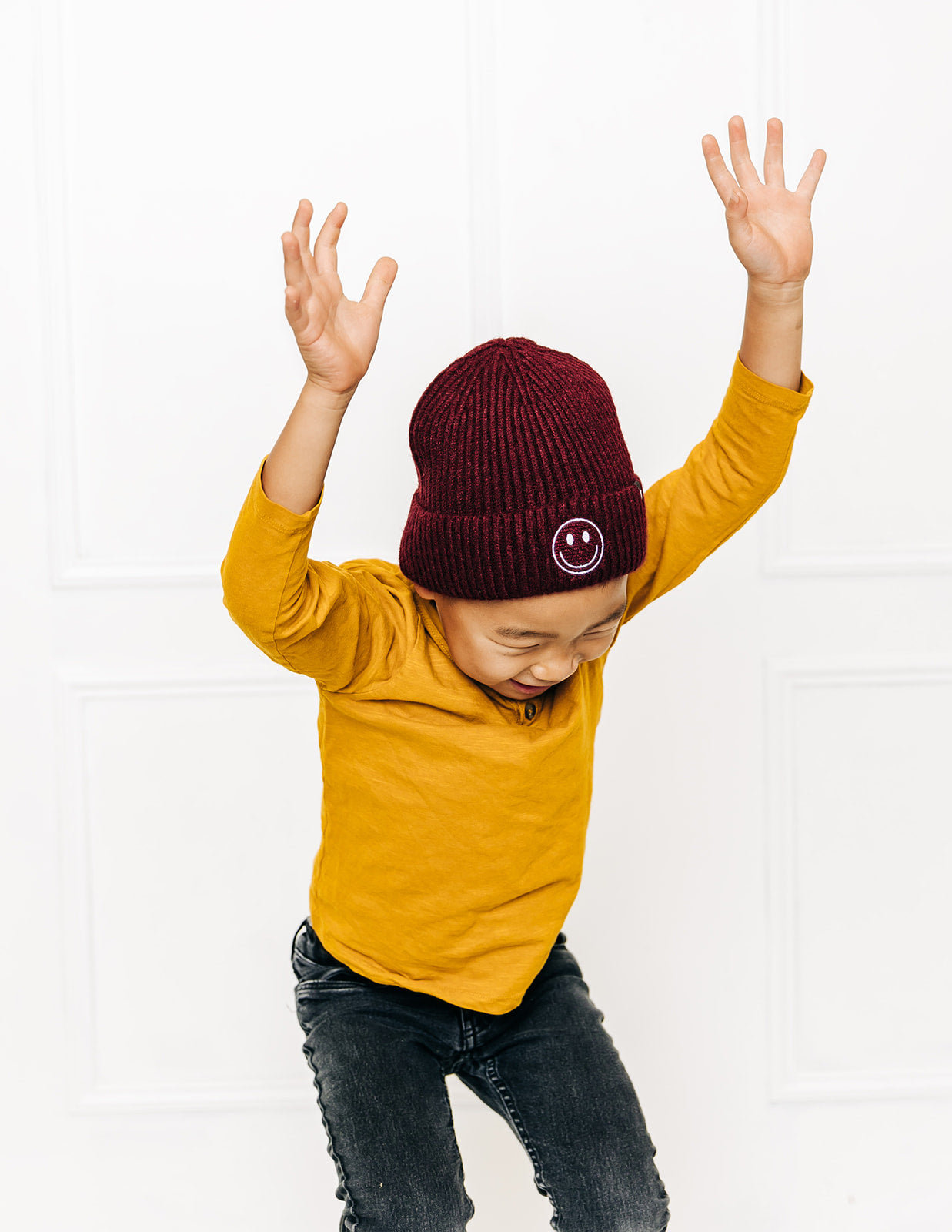 Maroon Smiley Beanie