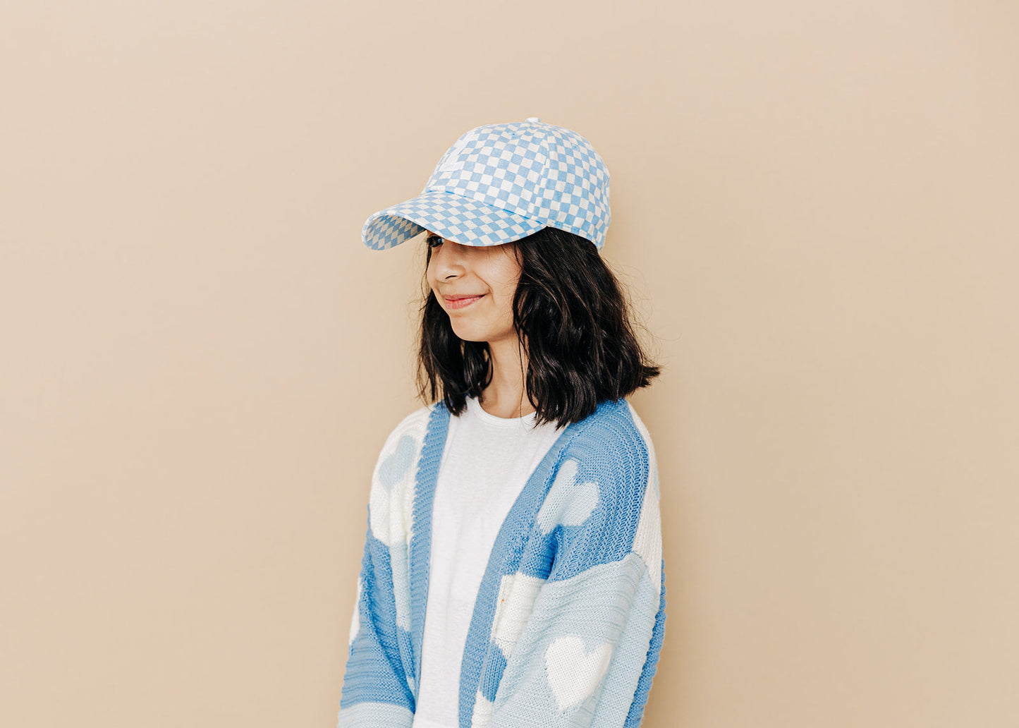 Blue Checker Baseball Hat