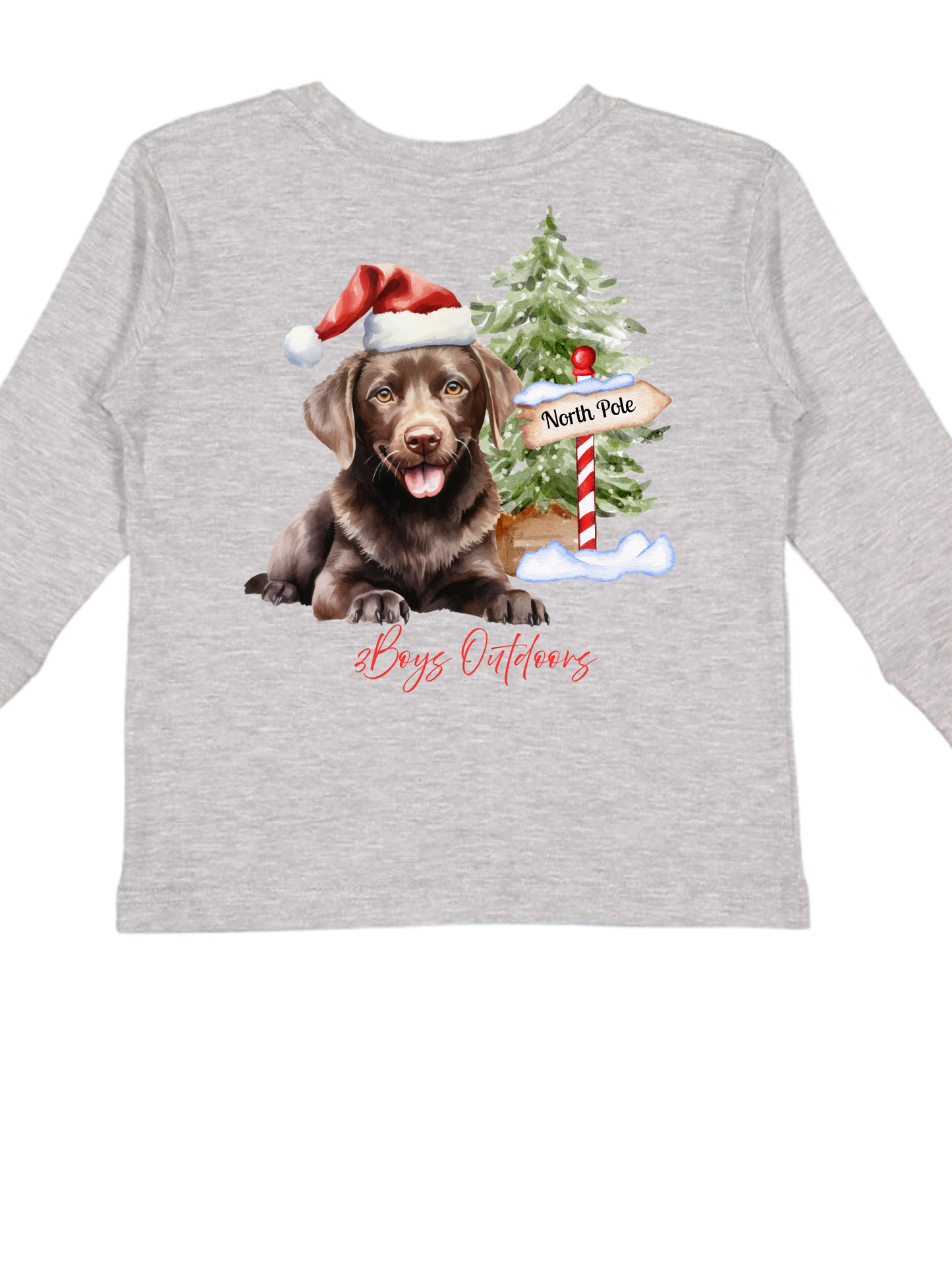 3Boys Outdoors North Pole Pup Long Sleeve Tee