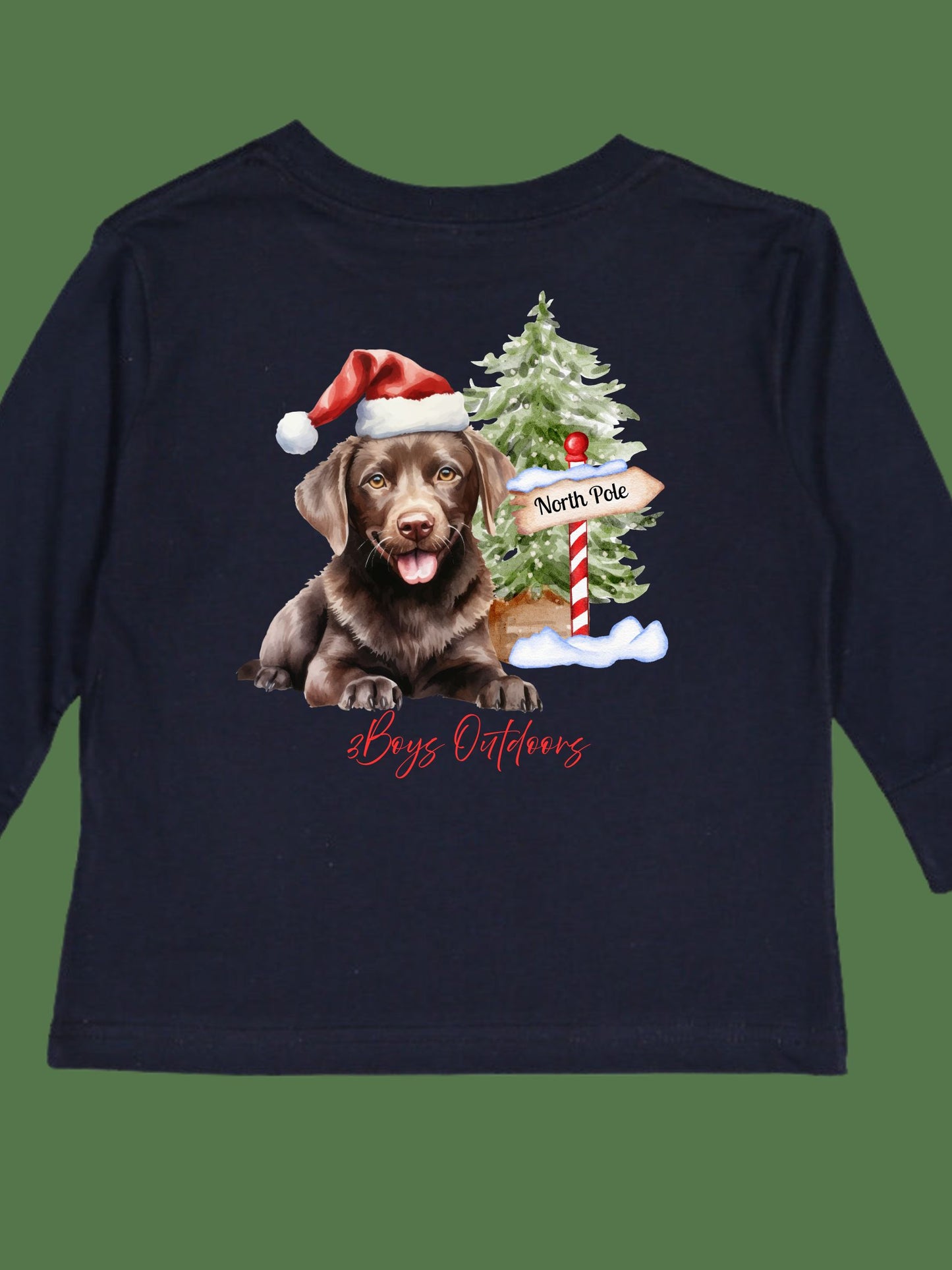 3Boys Outdoors North Pole Pup Long Sleeve Tee