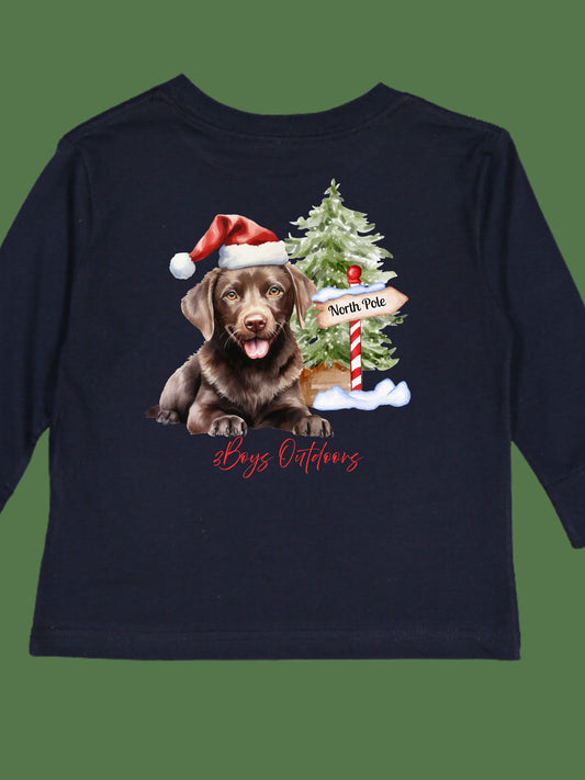 3Boys Outdoors North Pole Pup Long Sleeve Tee