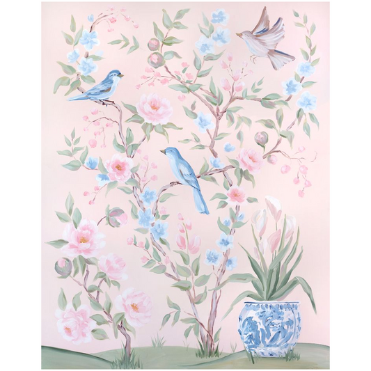 Blush Chinoiserie No. 2, a fine art print on canvas