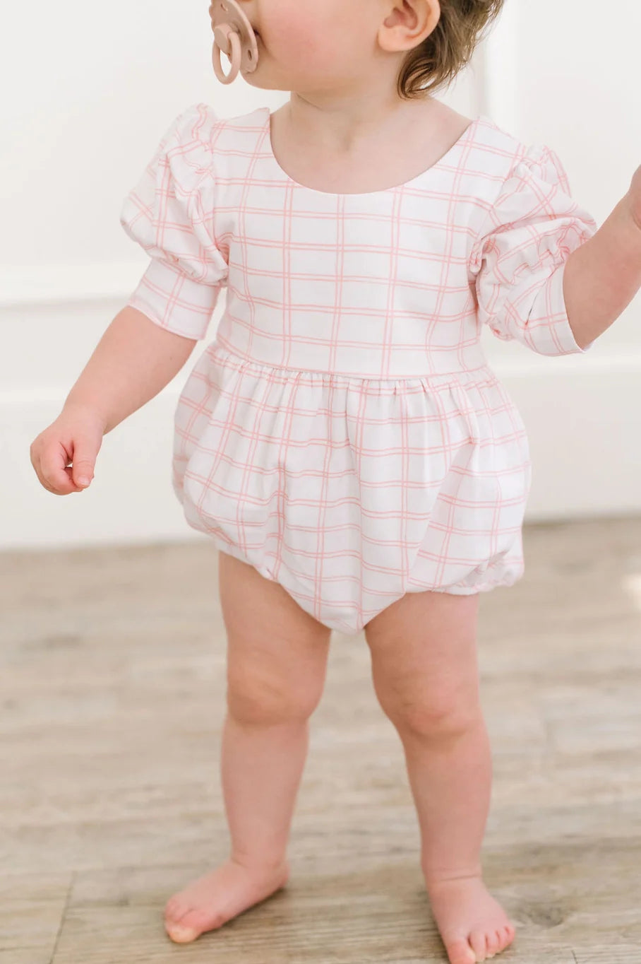 Puff Romper in Pink Picnic