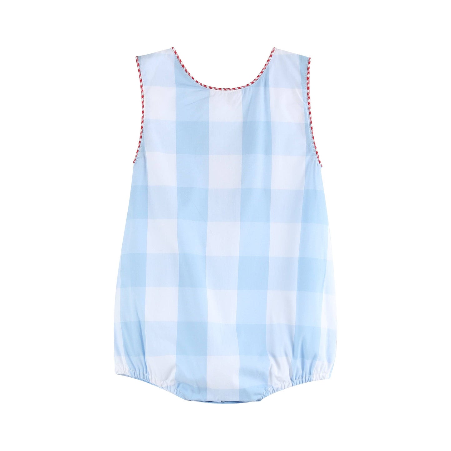 Lil Cactus - Light Blue Gingham American Flag Romper