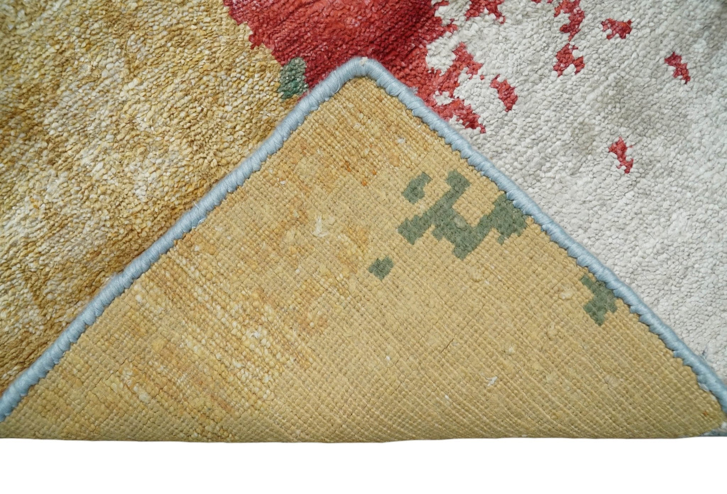 2x4 Modern Multicolor Wool and Silk Hand Knotted Rug| N624