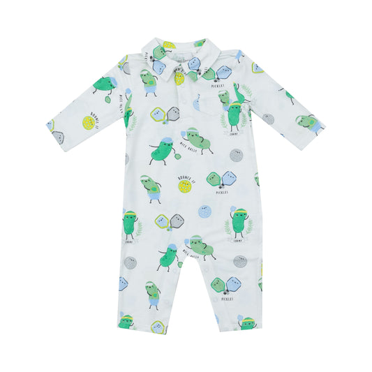 Polo Romper - Pickleball Blue