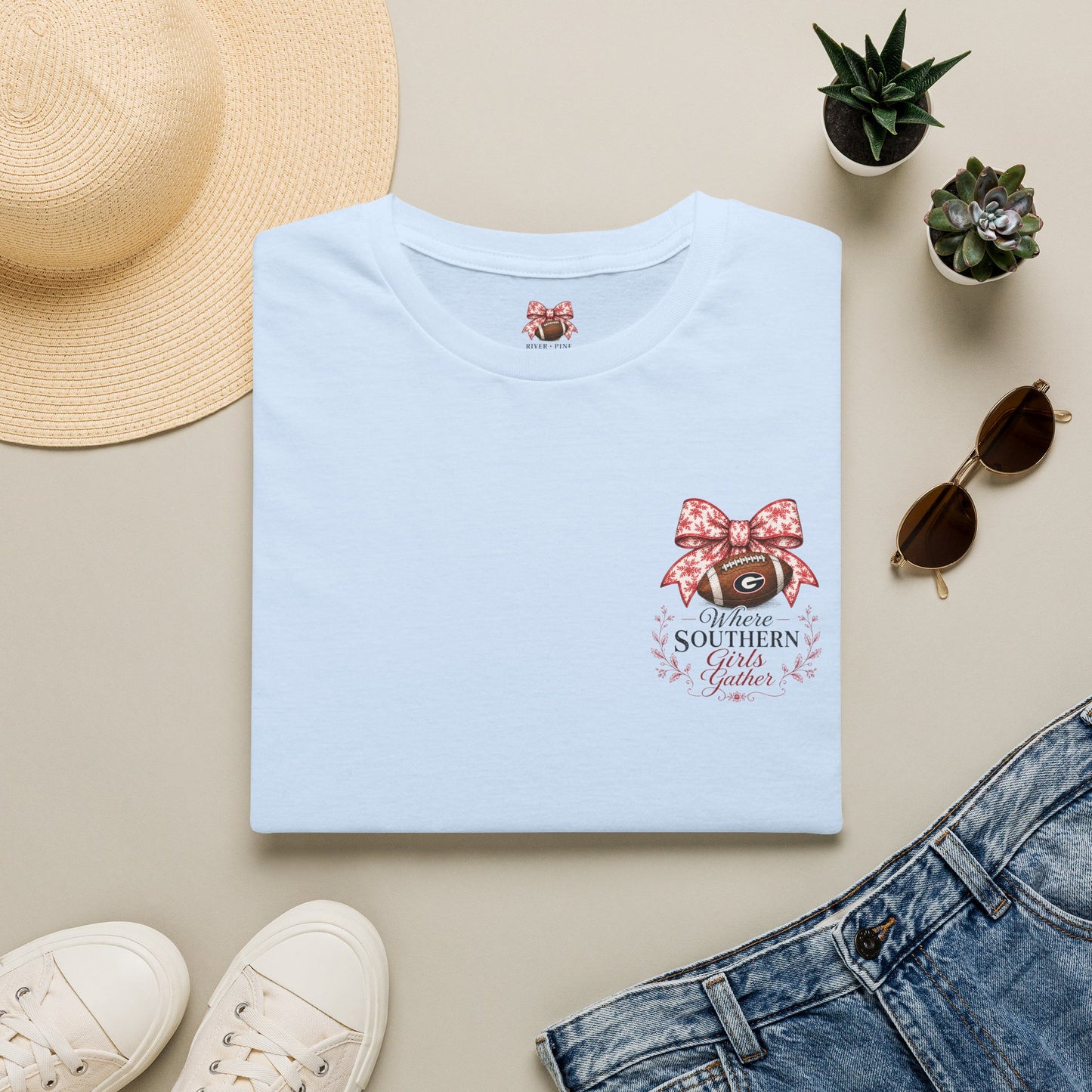 Southern Girl T-Shirt — 'Where Southern Girls Gather' Floral Pocket Tee